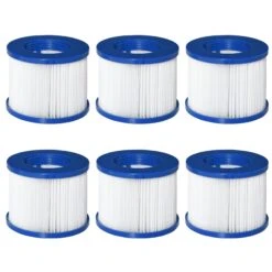 Outsunny 6 Pack Filter Cartridges Replacement For Spa Pools And Hot Tub, Cleaning Tool