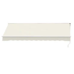 Outsunny 10' X 8.2' Outdoor Patio Motorized/Manual Retractable Outdoor Awning With Material Resistant To Water - Beige -Outsunny VoXf5e1831c264831