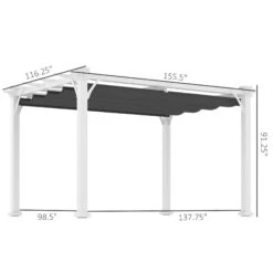 Outsunny 13' X 10' Outdoor Retractable Pergola Canopy, Wood Gazebo Sun Shade Shelter For Grill, Garden, Patio, Backyard, Deck -Outsunny VuUc1718678a354f7