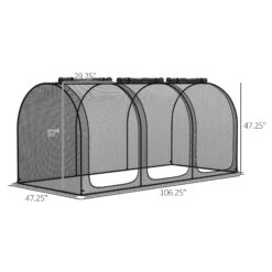 Outsunny 9' X 4' Crop Cage, Plant Protection Tent With Three Zippered Doors, Storage Bag And 6 Ground Stakes, For Garden, Yard, Lawn, Black -Outsunny Vykc17188c3b86065