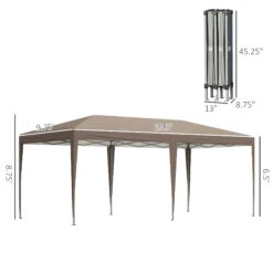 Outsunny 19' X 10' Outdoor Gazebo Pop Up Canopy Party Tent With Carrying Bag, Coffee 11 Outsunny 19' X 10' Outdoor Gazebo Pop Up Canopy Party Tent With Carrying Bag, Coffee -Outsunny WCJc1718447f5f795