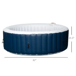 Outsunny 4-6 Person Inflatable Portable Hot Tub Outdoor Round Heated Spa With 130 Jets, Cover, Filter Cartridges, Blue -Outsunny WXW6d617e6868ccc5