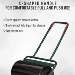 Outsunny 20-Inch Push/Tow Behind Lawn Roller Filled With 10 Gal Water Or Sand, Perfect For Flattening Sod In The Garden -Outsunny WZr75617fe87ac946