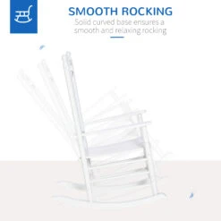 Outsunny Traditional Wooden High-Back Rocking Chair For Porch, Indoor/Outdoor, White 14 Outsunny Traditional Wooden High-Back Rocking Chair For Porch, Indoor/Outdoor, White -Outsunny WbNa0917f2768d91b