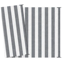 Outsunny Reversible Outdoor Rug Carpet, 9' X 12' Waterproof Plastic Straw Rug, Portable RV Camping Rugs With Carry Bag, Large Floor Mat For Backyard, Deck, Picnic, Beach, Gray & White Striped -Outsunny Wgp3d6188bc6c94da