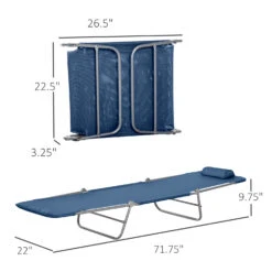 Outsunny Folding Chaise Lounge Pool Chair, Outdoor Sun Tanning Chair With Pillow, Reclining Back, Steel Frame & Breathable Mesh For Beach, Yard, Patio, Blue 11 Outsunny Folding Chaise Lounge Pool Chair, Outdoor Sun Tanning Chair With Pillow, Reclining Back, Steel Frame & Breathable Mesh For Beach, Yard, Patio, Blue -Outsunny X5Sc1718162b21b20