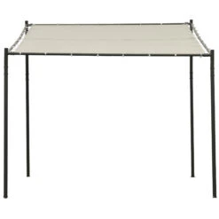 Outsunny 10' X 9.5' X 9.5' Outdoor Wall Patio Gazebo Canopy With PVC Coated Polyester Roof, Steel Frame, & Spacious Build, Beige -Outsunny XA5ed017e6831cba5