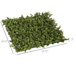 Outsunny 12 Piece Artificial Boxwood Privacy Fence Screen, 20" X 20" Faux Hedge Greenery Wall Backdrop Decoration, Indoor Outdoor Garden Decor, Green -Outsunny XC374017ed30dd3e0