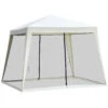 Outsunny 10'x10' Outdoor Party Tent Canopy With Mesh Sidewalls, Patio Gazebo Sun Shade Screen Shelter, Beige