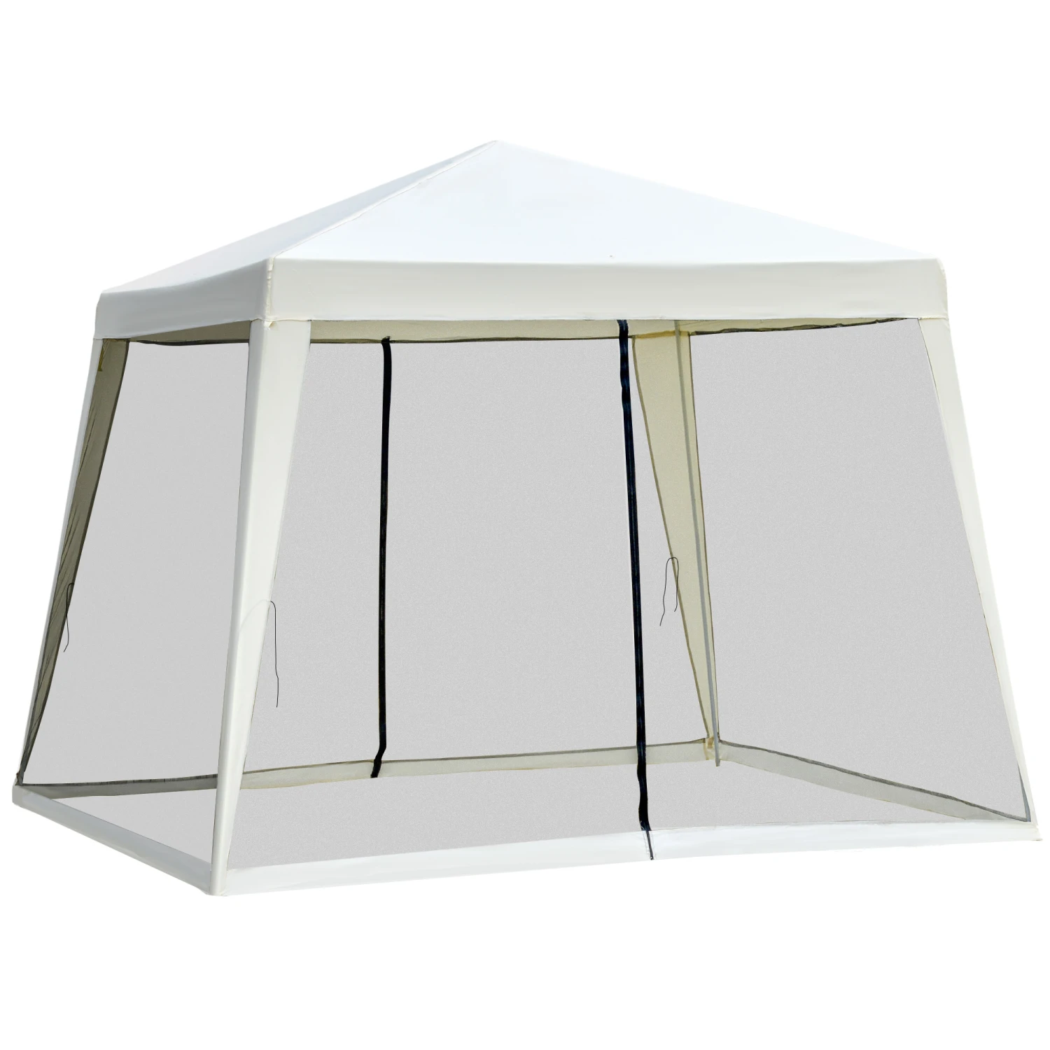 Outsunny 10'x10' Outdoor Party Tent Canopy With Mesh Sidewalls, Patio Gazebo Sun Shade Screen Shelter, Beige 1 Outsunny 10'x10' Outdoor Party Tent Canopy With Mesh Sidewalls, Patio Gazebo Sun Shade Screen Shelter, Beige