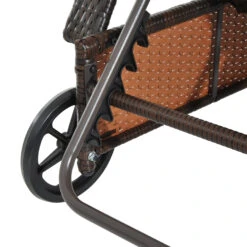 Outsunny Reclining Chaise Lounge Chair, Thickly Cushioned, Headrest, Armrests, Rolling Outdoor Plastic Rattan Sun Bathing Chair With Wheels For Poolside, Pool, Patio, Mixed Brown -Outsunny XEt87117e6c0e993c