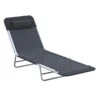 Outsunny Folding Patio Lounge Chair, Chaise Pool Chair, Outdoor Sun Tanning Chair With Pillow, Reclining Back, Steel Frame & Breathable Mesh For Beach, Yard, Black
