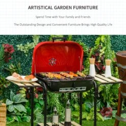 Outsunny 19” Steel Porcelain Portable Outdoor Charcoal Barbecue Grill -Outsunny Xbp5d517e677ac471