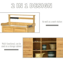 Outsunny Backyard Garden Tool Storage Shed, Outdoor Storage & Potting Bench With 2 Magnetic Close Doors & Large Interior Storage Space -Outsunny XtDe4d17e6831cea2