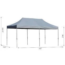 Outsunny 10' X 20' Pop Up Canopy Tent, Instant Sun Shelter, Tents For Parties, Height Adjustable, With Wheeled Carry Bag, For Outdoor, Garden, Patio, Gray -Outsunny Xtg79317e6a7bcff4