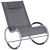 Outsunny Zero Gravity Rocking Lounge Sling Reclining Chair With Padded Headrest - Grey