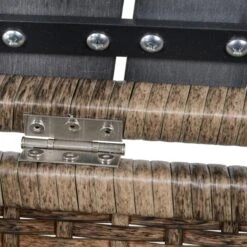 Outsunny 8 Piece Outdoor Rattan Sofa, Half Round Patio Furniture Set With Side Tables, Umbrella Hole, And Cushions, Mixed Grey -Outsunny XzK49717e697b74a9