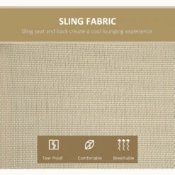 Outsunny 2-Person Patio Swings With Canopy, Outdoor Canopy Swing With Adjustable Shade, Breathable Mesh Seats And Steel Frame For Garden, Poolside, Backyard, Beige -Outsunny Y9E88c17f276912a3