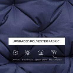 Outsunny Tufted Bench Cushions For Outdoor Furniture, 3-Seater Replacement For Swing Chair, Patio Sofa/Couch, Overstuffed, Includes Backrest, Blue -Outsunny YOaa09185cdb18366