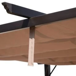 Outsunny 10' X 13' Outdoor Retractable Pergola Canopy, Aluminum Patio Pergola, Backyard Shade Shelter For Porch Party, Garden, Grill Gazebo, Brown -Outsunny YVdab517e670cd85a
