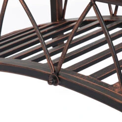 Outsunny 3.3' Classic Garden Bridge Metal Arch Zen Footbridge With Safety Siderails, Decorative Footbridge, Delicate Scrollwork & Corner Spheres For Stream, Fish Pond, Black -Outsunny YWH3d618062da8ed7