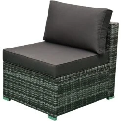 Outsunny 6 Pieces Patio Furniture Sets Outdoor Wicker Conversation Sets All Weather PE Rattan Sectional Sofa Set With Ottoman, Cushions & Tempered Glass Desktop, Charcoal -Outsunny YZ546b17e72479c6f