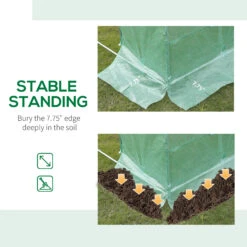 Outsunny 13' X 10' X 6.5' Walk-in Tunnel Greenhouse With 2 Zippered Mesh Doors & 10 Mesh Windows, Upgraded Gardening Plant Hot House With Galvanized Steel Hoops, Green -Outsunny Ynf756185154cbdad