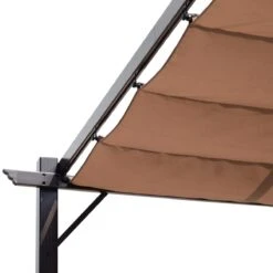 Outsunny 10' X 13' Outdoor Retractable Pergola Canopy, Aluminum Patio Pergola, Backyard Shade Shelter For Porch Party, Garden, Grill Gazebo, Brown -Outsunny Yt562f17e670cd85a