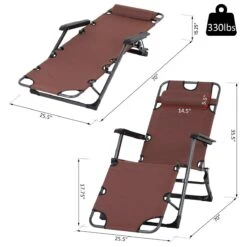 Outsunny Oxford Fabric Metal Frame Outdoor Pool Sun Lounger Lounge Chair 120°/180° - Brown 16 Outsunny Oxford Fabric Metal Frame Outdoor Pool Sun Lounger Lounge Chair 120°/180° - Brown -Outsunny YxF78f17e67d6474a