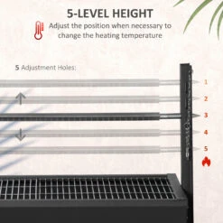 Outsunny Backyard Charcoal BBQ Grill & Smoker Combo Automatic Charcoal BBQ Rotisserie Grill 110lbs Lamb Hog Spit Roaster -Outsunny YzPb1018166643b38