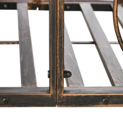 Outsunny 6' Metal Arch Backyard Garden Bridge, Safety Siderails, Arc Footbridge For Backyard Creek, Stream, Pond, Bronze -Outsunny ZAN756185be19c847