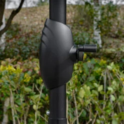 Outsunny 6.5' X 10' Rectangular Market Umbrella, Patio Outdoor Table Umbrella With Crank And Push Button Tilt, Blue -Outsunny ZF53d61815d970638