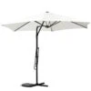 Outsunny 10FT Cantilever Umbrella, Offset Patio Umbrella With Cross Base, Switch With A Wrench, Hanging Umbrellas For Deck, Backyard, Pool And Garden, White