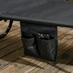 Outsunny Folding Chaise Lounge Pool Chairs, Outdoor Sun Tanning Chairs, Reclining Back, Steel Frame & Breathable Mesh For Beach, Yard, Patio, Black -Outsunny ZTs3d61888b1275d3