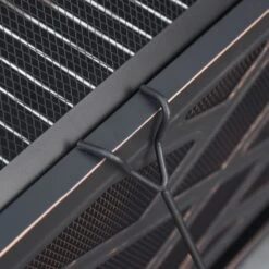 Outsunny 26" Outdoor Steel Square Fire Pit With Grill Net For BBQ, Safety Spark/Ember Cover & Classic Stylish Appearance -Outsunny ZbZb5717e71907ea2