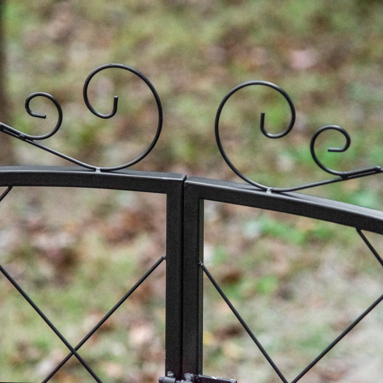 Outsunny 85'' Metal Garden Arbor With Gate, Outdoor Steel Arch With Scrollwork For Climbing Vines, Ground Mountable Columns 9 Outsunny 85'' Metal Garden Arbor With Gate, Outdoor Steel Arch With Scrollwork For Climbing Vines, Ground Mountable Columns - Image 9