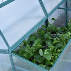 Outsunny 51" Aluminum Vented Cold Frame Mini Greenhouse Kit - Silver/Green/Transparent -Outsunny Zird4d17fe7fb0d13