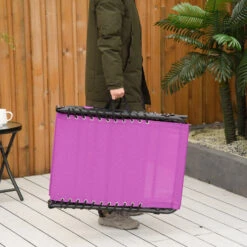 Outsunny Folding Chaise Lounge Pool Chairs, Outdoor Sun Tanning Chairs, Folding, Reclining Back, Steel Frame & Breathable Mesh For Beach, Yard, Patio, Purple 16 Outsunny Folding Chaise Lounge Pool Chairs, Outdoor Sun Tanning Chairs, Folding, Reclining Back, Steel Frame & Breathable Mesh For Beach, Yard, Patio, Purple -Outsunny ZlAd4d181532bbf3b