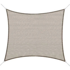 Outsunny 16' X 20' Sun Shade Sail Canopy, Rectangle UV Block Awning For Patio Garden Backyard Outdoor, Light Brown