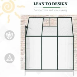 Outsunny 6' X 4' X 7' Hobby Greenhouse, Walk-in Lean-To Polycarbonate Hot House Kit With Aluminum Frame, Sliding Door, Roof Vent, Green 15 Outsunny 6' X 4' X 7' Hobby Greenhouse, Walk-in Lean-To Polycarbonate Hot House Kit With Aluminum Frame, Sliding Door, Roof Vent, Green -Outsunny Zuy88c18037ab10f5