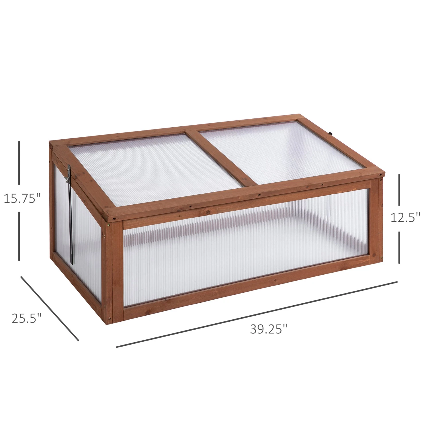 Outsunny Wooden Cold Frame Greenhouse With Polycarbonate Boards, 39" X 26" X 16" 3 Outsunny Wooden Cold Frame Greenhouse With Polycarbonate Boards, 39" X 26" X 16" - Image 3