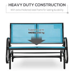 Outsunny 2-Person Outdoor Glider Bench Patio Double Swing Rocking Chair Loveseat W/Power Coated Steel Frame For Backyard Garden Porch, Blue 13 Outsunny 2-Person Outdoor Glider Bench Patio Double Swing Rocking Chair Loveseat W/Power Coated Steel Frame For Backyard Garden Porch, Blue -Outsunny a6s88c185873d5936
