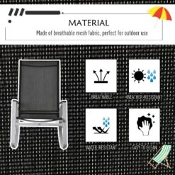 Outsunny Outdoor Modern Front Porch Patio Rocking Sling Chair - Black / Silver 19 Outsunny Outdoor Modern Front Porch Patio Rocking Sling Chair - Black / Silver -Outsunny aLa88c17fe7fbcd1b