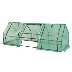 Outsunny 9' L X 3' W X 3' H Portable Tunnel Greenhouse Outdoor Garden Mini Hot House With Zipper Doors & Water/UV Cover -Outsunny aPD29517e69c4abda