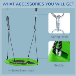 Outsunny Kids Pod Swing, Waterproof Flat/Tent Chair Seat, Ventilating Hanging Swing, With Screen Window, Rolling Door, For Indoor & Outdoor Use, Green 20 Outsunny Kids Pod Swing, Waterproof Flat/Tent Chair Seat, Ventilating Hanging Swing, With Screen Window, Rolling Door, For Indoor & Outdoor Use, Green -Outsunny ajid4d180b0b99e76