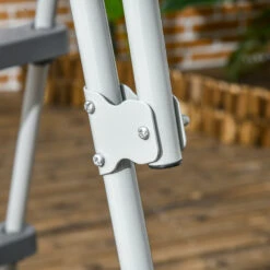 Outsunny 70" Above Ground Swimming Pool Ladder, A-Frame Deck Ladder With Top Platform, Non-slip Steps & Rounded Handrails For 48" Pool Wall Height, Gray -Outsunny ale3d61866e9ffd31