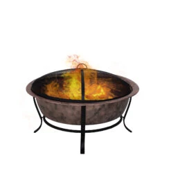 Outsunny 35" Outdoor Fire Pit Wood Burning Black Rustic Cauldron Style Steel Bowl With Log Poker And Mesh Screen Lid For Safety -Outsunny awPd4a17fcf3a3f0b