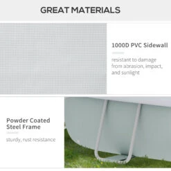 Outsunny 18' X 10' X 3.5' Above Ground Swimming Pool, Semi-Inflatable Rectangular Steel Frame Pool With Filter Pump, Safety Ladder, Cover, And Mat, For 1-8 People, Gray -Outsunny b1d88c188ff5f459e