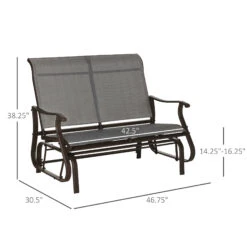 Outsunny 2-Person Outdoor Glider Bench,Patio Glider Loveseat Chair With Powder Coated Steel Frame,2 Seats Porch Rocking Glider For Backyard, Lawn, Garden And Porch, Mixed Grey 11 Outsunny 2-Person Outdoor Glider Bench,Patio Glider Loveseat Chair With Powder Coated Steel Frame,2 Seats Porch Rocking Glider For Backyard, Lawn, Garden And Porch, Mixed Grey -Outsunny b3Wc1717f4e9731a8