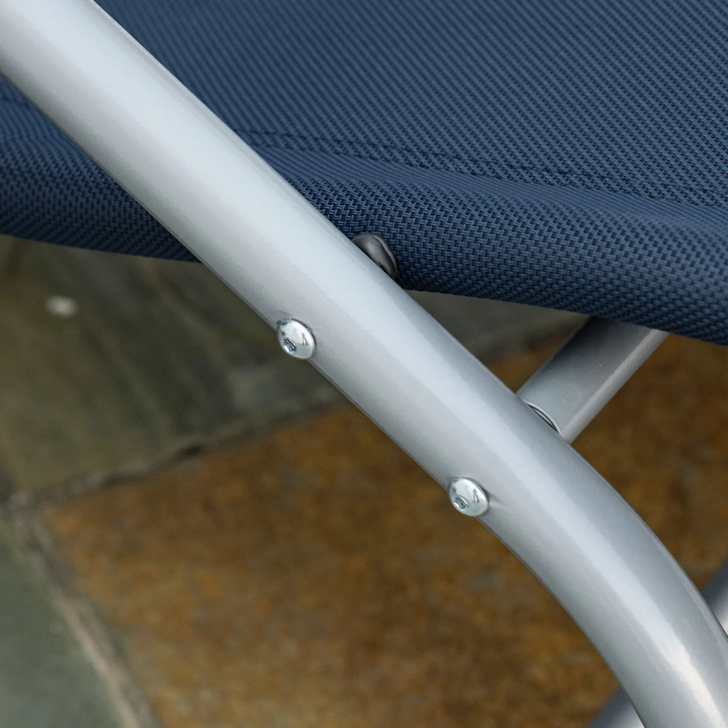 Outsunny Zero Gravity Rocking Chair Outdoor Chaise Lounge Chair Recliner Rocker With Detachable Pillow & Durable Weather-Fighting Fabric For Patio, Deck, Pool, Navy Blue 9 Outsunny Zero Gravity Rocking Chair Outdoor Chaise Lounge Chair Recliner Rocker With Detachable Pillow & Durable Weather-Fighting Fabric For Patio, Deck, Pool, Navy Blue - Image 9